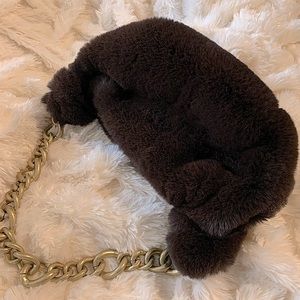 SOLD Zara NWOT FAUX FUR BAG